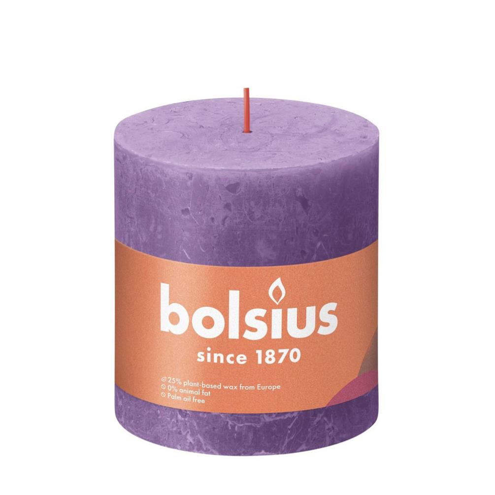 Bolsius Vibrant Violet Rustic Shine Pillar Candle 10cm x 10cm £9.31